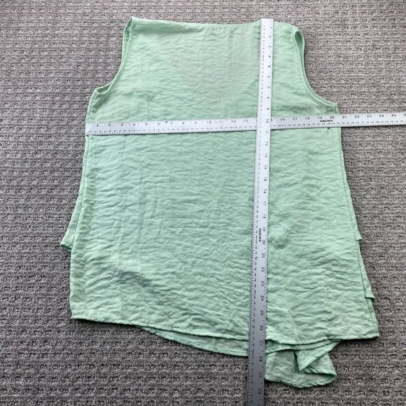 Como Black Women's Shirt Blouse Sleeveless Green - Picture 3 of 5